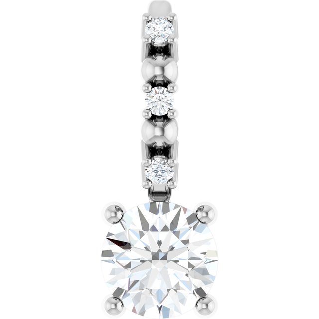 14K White Gold 1/4 CTW Natural Diamond Charm/Pendant