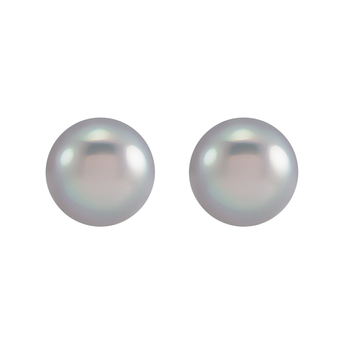 14K White Gold 6.5- Cultured Gray Freshwater Pearl Earrings