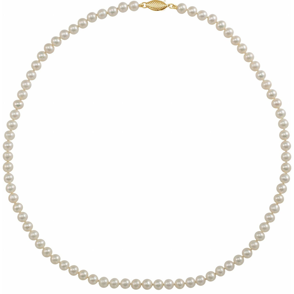 14K Yellow Gold Cultured White Freshwater Pearl 16" Necklace