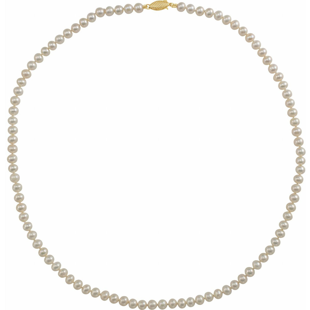 14K Yellow Gold Cultured White Freshwater Pearl 18" Necklace