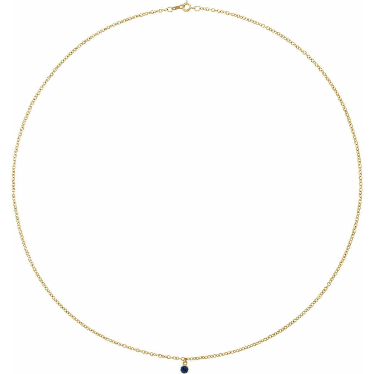 14K Yellow Gold Natural Blue Sapphire 16" Necklace