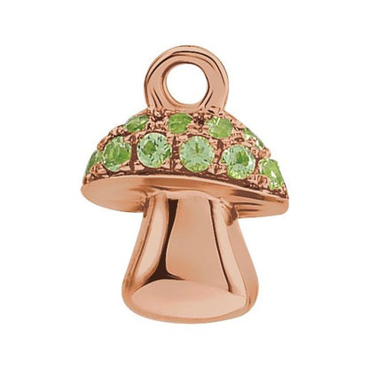 Petite Pavé® Natural Peridot Mushroom Dangle