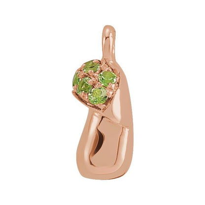 Petite Pavé® Natural Peridot Mushroom Dangle