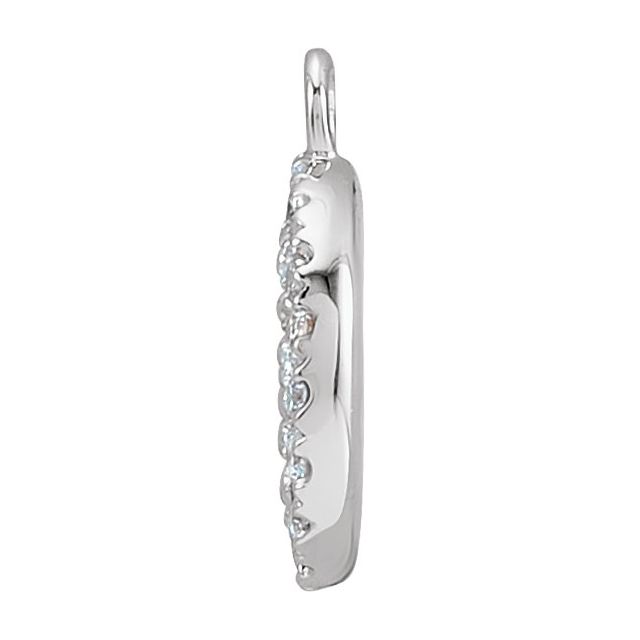 14K White Gold Petite Pavé® .08 CTW Natural Diamond Peace Dangle