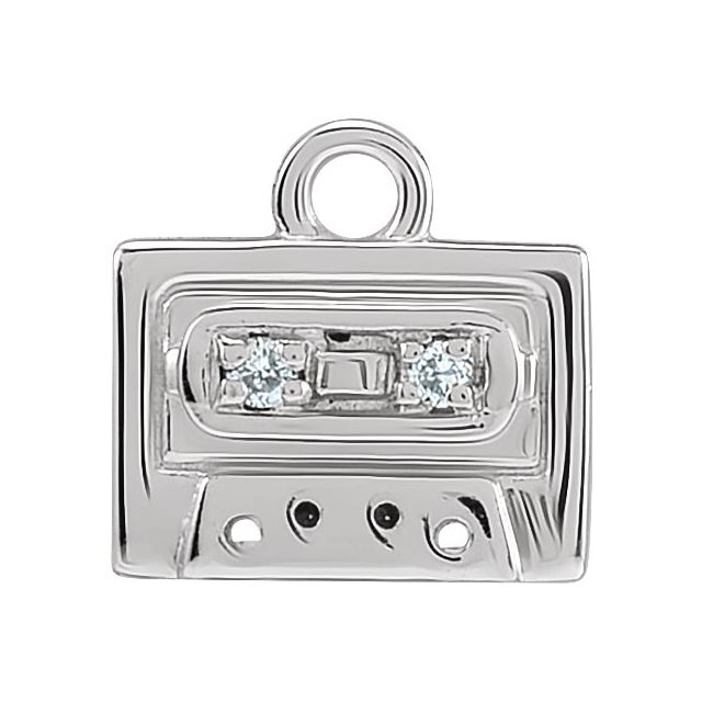 Petite Pavé® .01 CTW Natural Diamond Radio Cassette Dangle