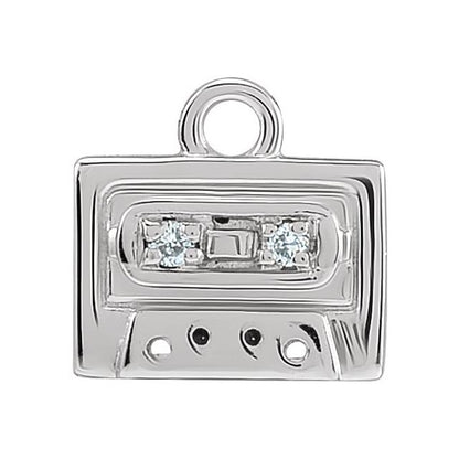 Petite Pavé® .01 CTW Natural Diamond Radio Cassette Dangle