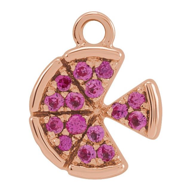 Petite Pavé® Natural Ruby Pizza Dangle