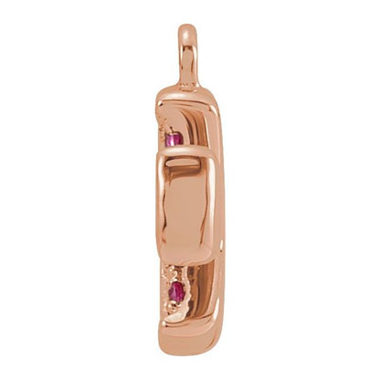Petite Pavé® Natural Ruby Pizza Dangle