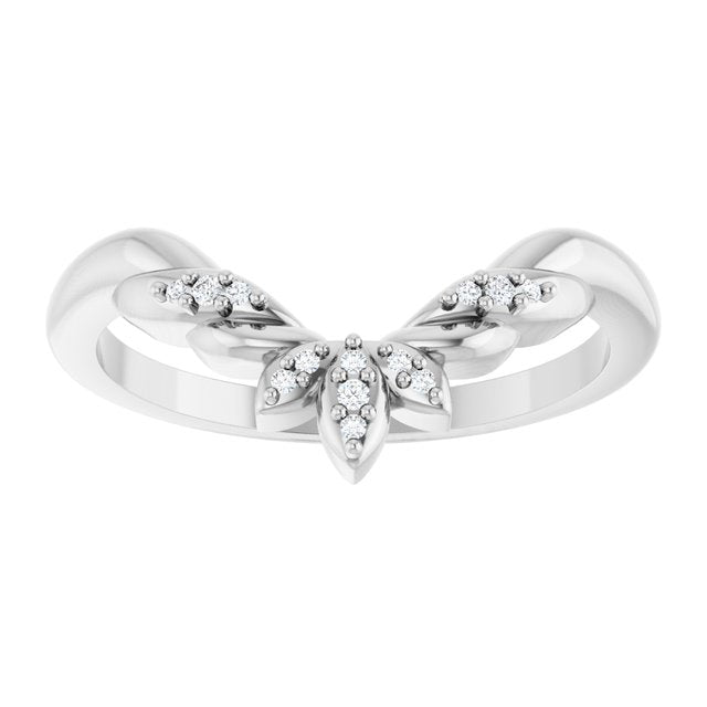 .03 CTW Natural Diamond Floral-Inspired Contour Band