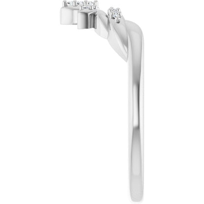 .03 CTW Natural Diamond Floral-Inspired Contour Band