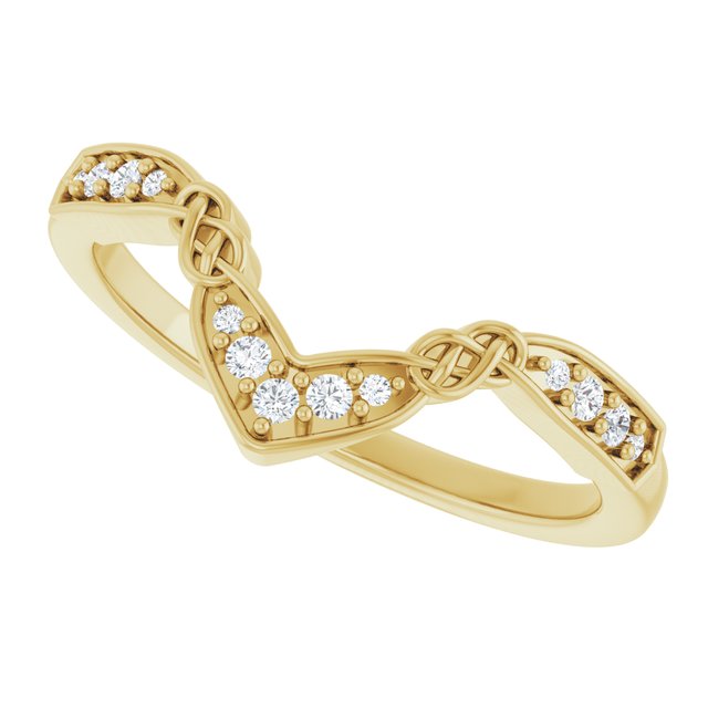 .08 CTW Natural Diamond Celtic-Inspired Contour Band
