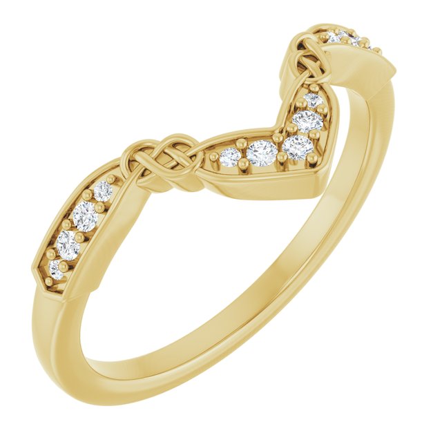 .08 CTW Natural Diamond Celtic-Inspired Contour Band