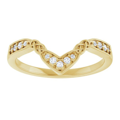 .08 CTW Natural Diamond Celtic-Inspired Contour Band