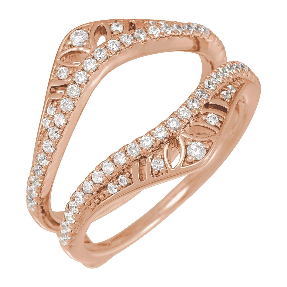14K Rose Gold 1/3 CTW Natural Diamond Ring Guard