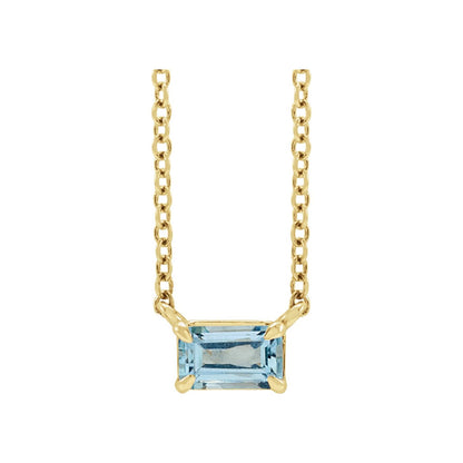 Natural Aquamarine 18" Necklace