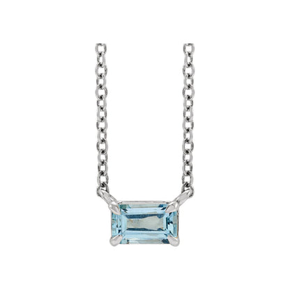 Natural Aquamarine 18" Necklace