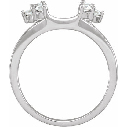 14K White Gold 1/4 CTW Natural Diamond Wrap-Style Enhancer Ring