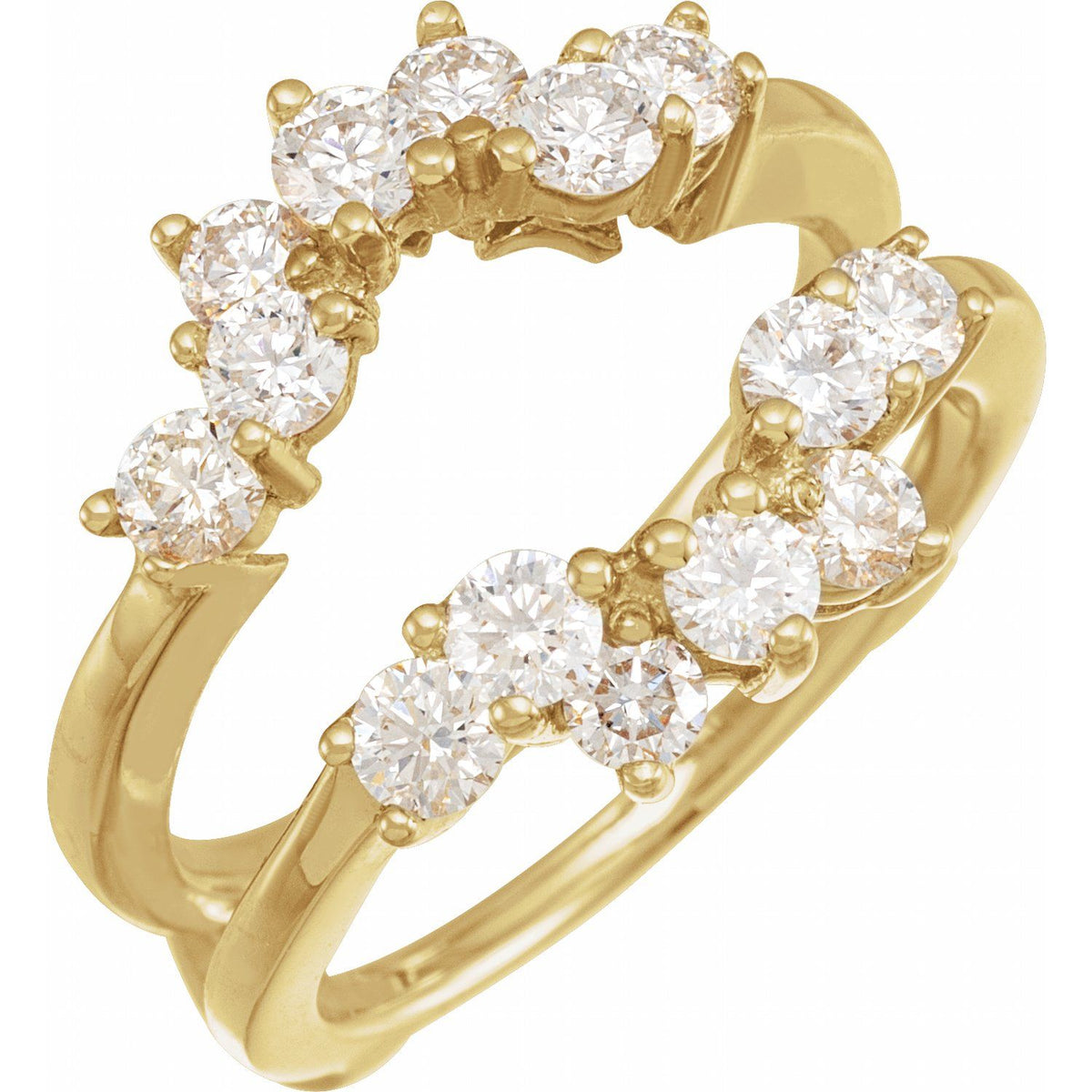 14K Yellow Gold 1 1/4 CTW Natural Diamond Ring Guard