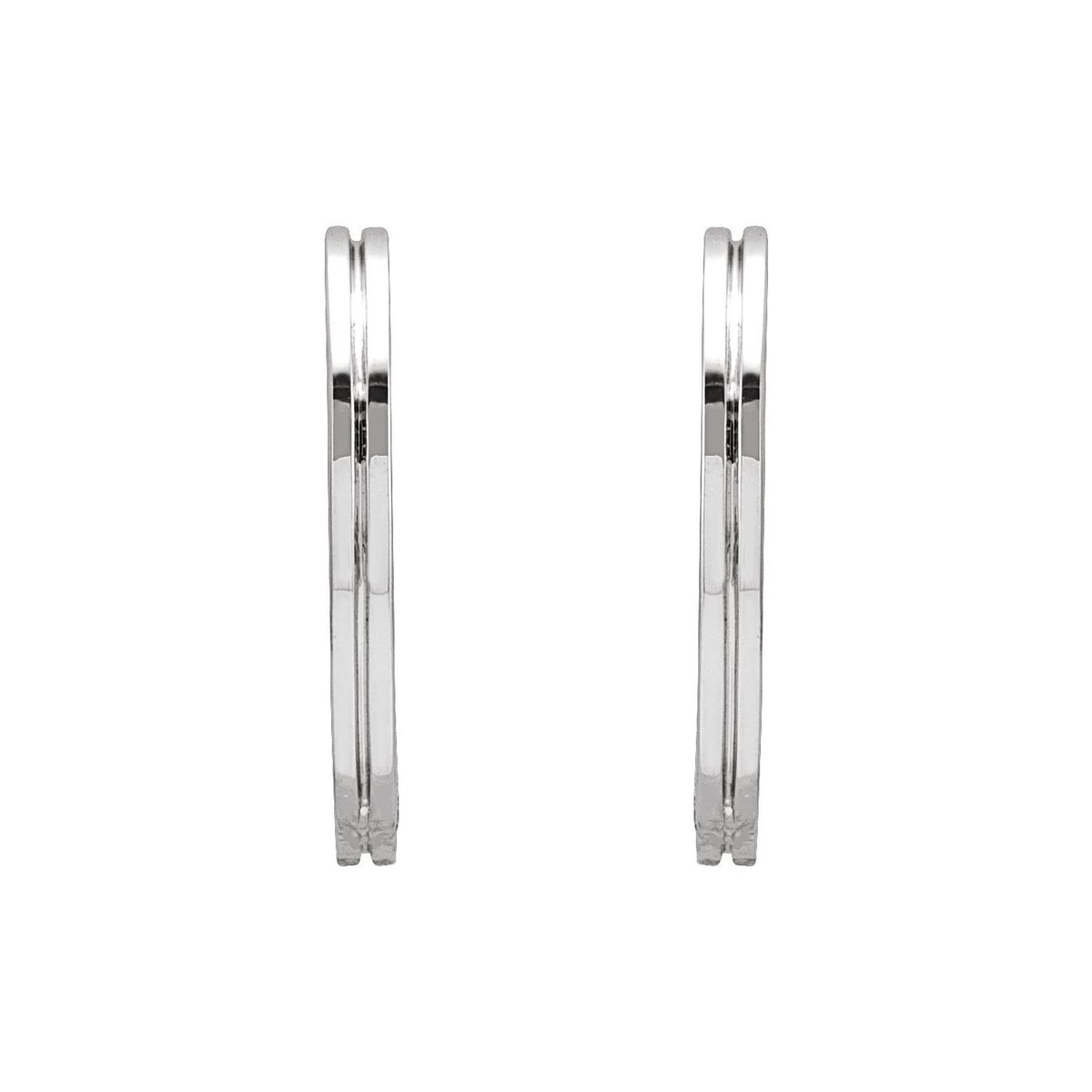 Grooved Hinged Huggie Hoop Earrings