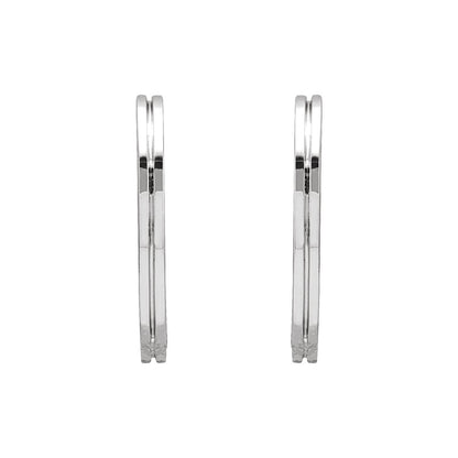 Grooved Hinged Huggie Hoop Earrings