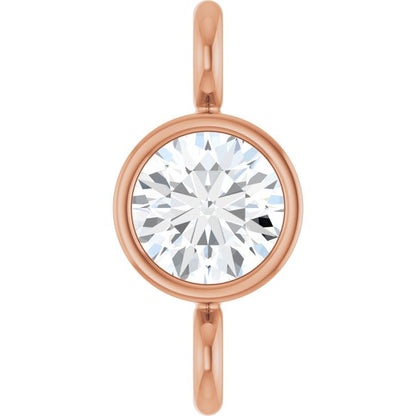 .07 CT Lab-Grown Diamond Bezel-Set Link, 3.53 mm x 7.7 mm