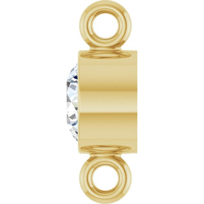 1/6 CT Lab-Grown Diamond Bezel-Set Link, 4.29 mm x 8.46 mm