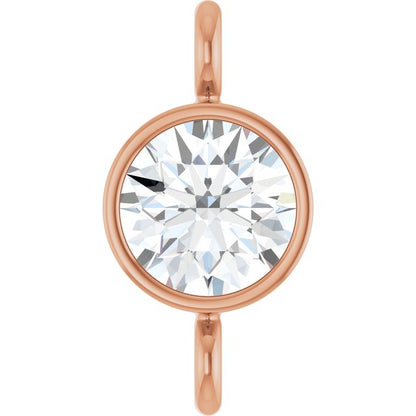 1/6 CT Lab-Grown Diamond Bezel-Set Link, 4.29 mm x 8.46 mm