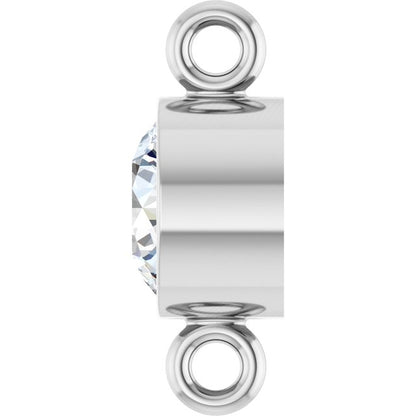 1/4 CT Lab-Grown Diamond Bezel-Set Link, 4.8 mm x 8.97 mm