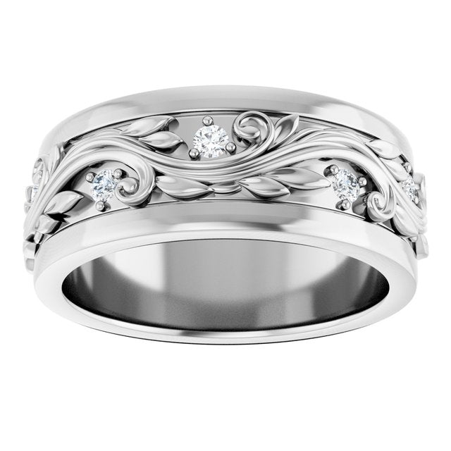 14K White Gold 1/4 CTW Natural Diamond Band, 7 mm