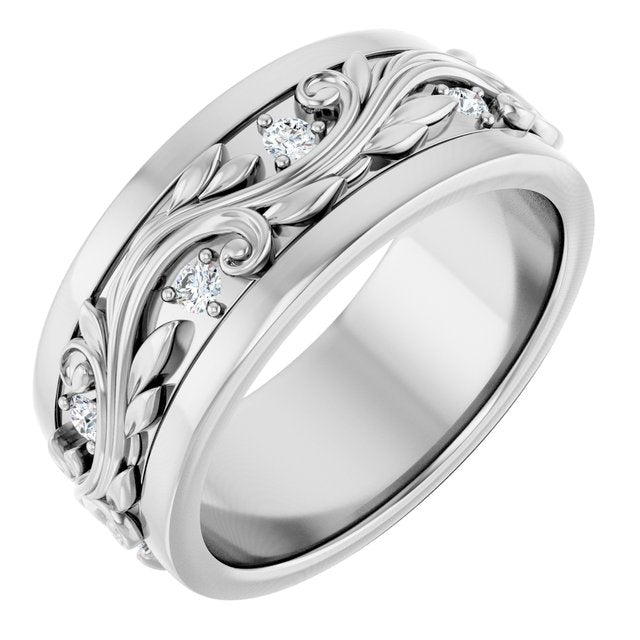 14K White Gold 1/4 CTW Natural Diamond Band, 7 mm