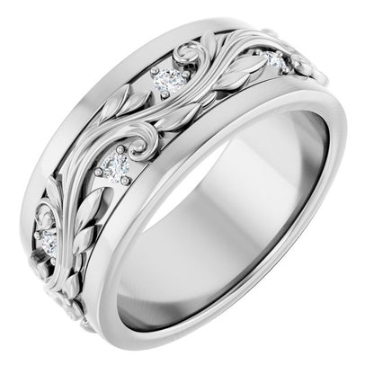 14K White Gold 1/4 CTW Natural Diamond Band, 7 mm