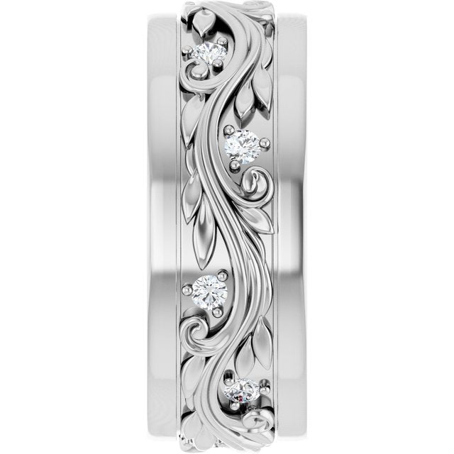 14K White Gold 1/4 CTW Natural Diamond Band, 7 mm