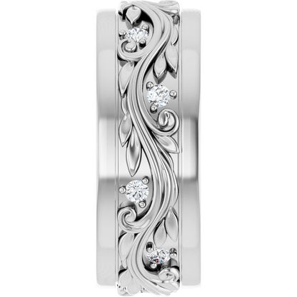 14K White Gold 1/4 CTW Natural Diamond Band, 7 mm