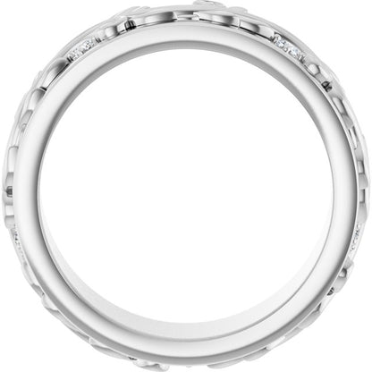 14K White Gold 1/4 CTW Natural Diamond Band, 7 mm