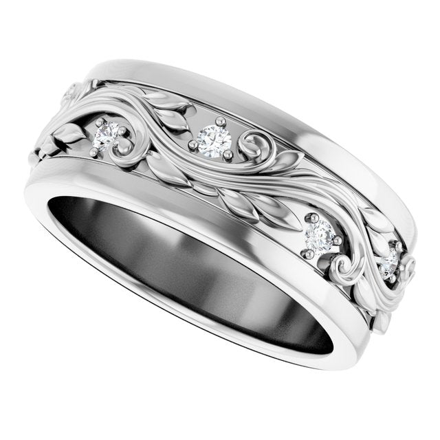 14K White Gold 1/4 CTW Natural Diamond Band, 7 mm