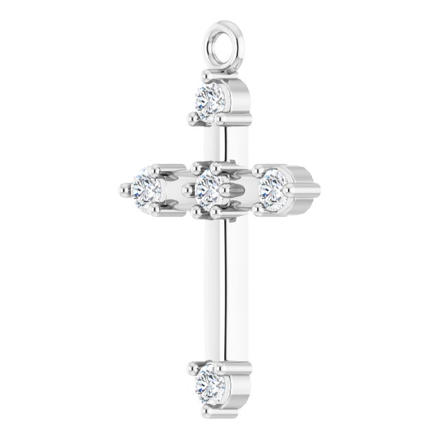 .08 CTW Lab-Grown Diamond Cross Dangle, 8.68 mm x 14.25 mm
