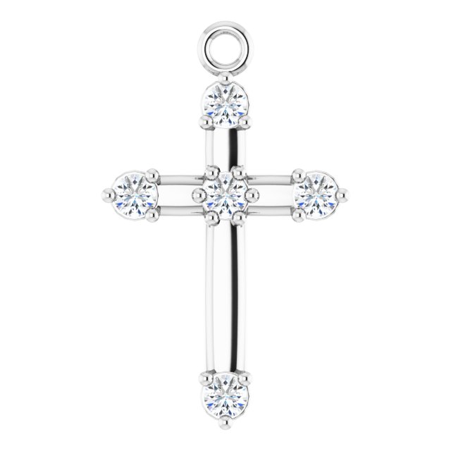 .08 CTW Natural Diamond Cross Dangle, 8.68 mm x 14.25 mm
