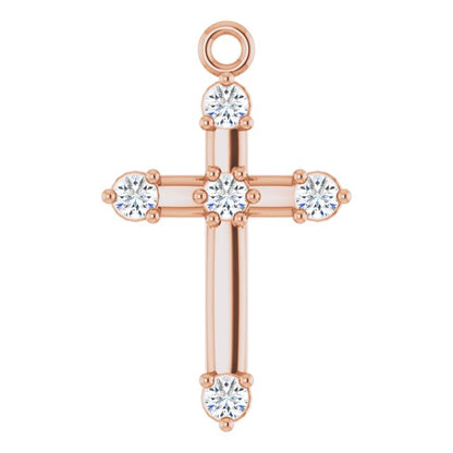 .08 CTW Lab-Grown Diamond Cross Dangle, 8.68 mm x 14.25 mm