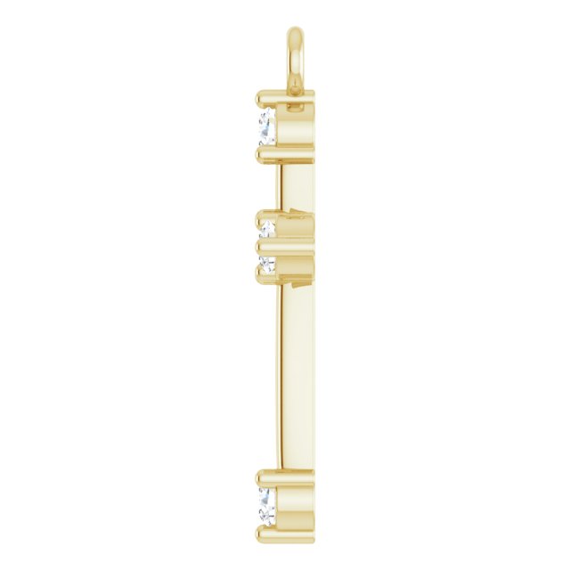 .08 CTW Lab-Grown Diamond Cross Dangle, 8.68 mm x 14.25 mm