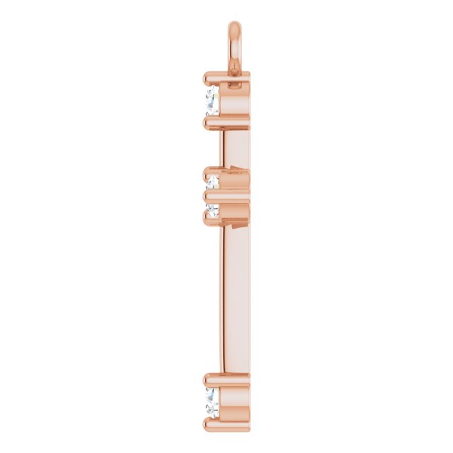 .08 CTW Lab-Grown Diamond Cross Dangle, 8.68 mm x 14.25 mm