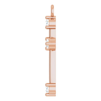 .08 CTW Lab-Grown Diamond Cross Dangle, 8.68 mm x 14.25 mm