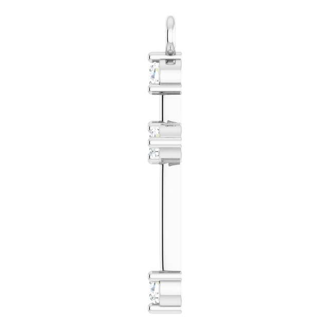 .08 CTW Lab-Grown Diamond Cross Dangle, 8.68 mm x 14.25 mm