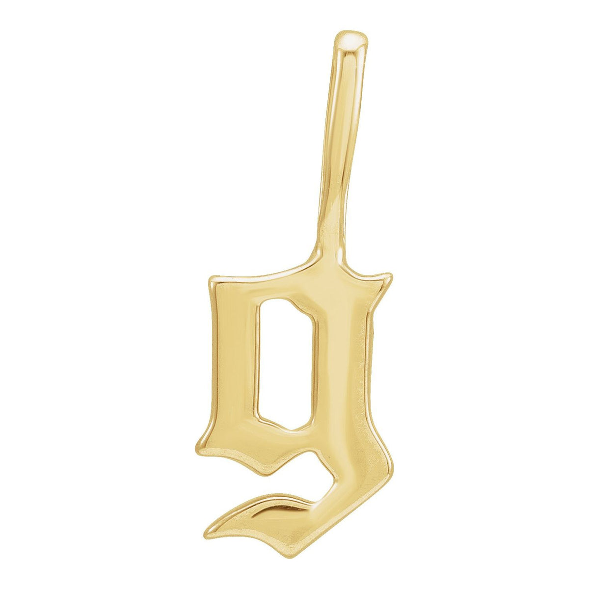 14K Yellow Gold Gothic Initial G Charm/Pendant