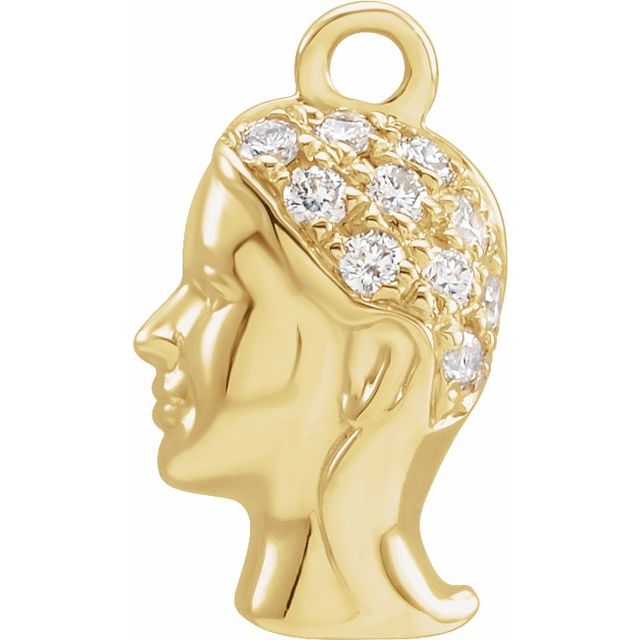 Petite Pavé® .06 CTW Natural Diamond Virgo Dangle