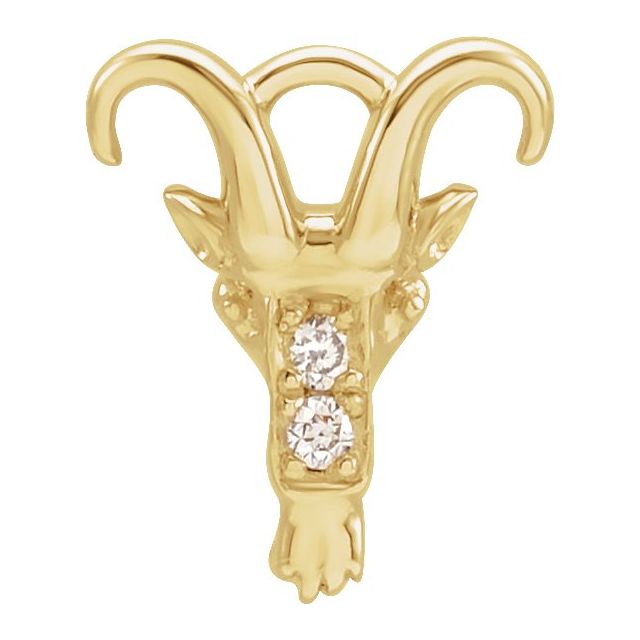 Petite Pavé® .01 CTW Natural Diamond Capricorn Dangle