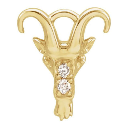 Petite Pavé® .01 CTW Natural Diamond Capricorn Dangle