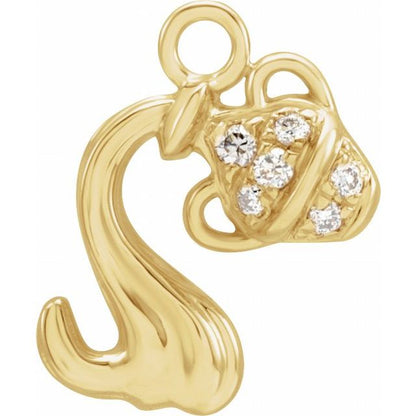 Petite Pavé® .025 CTW Natural Diamond Aquarius Dangle