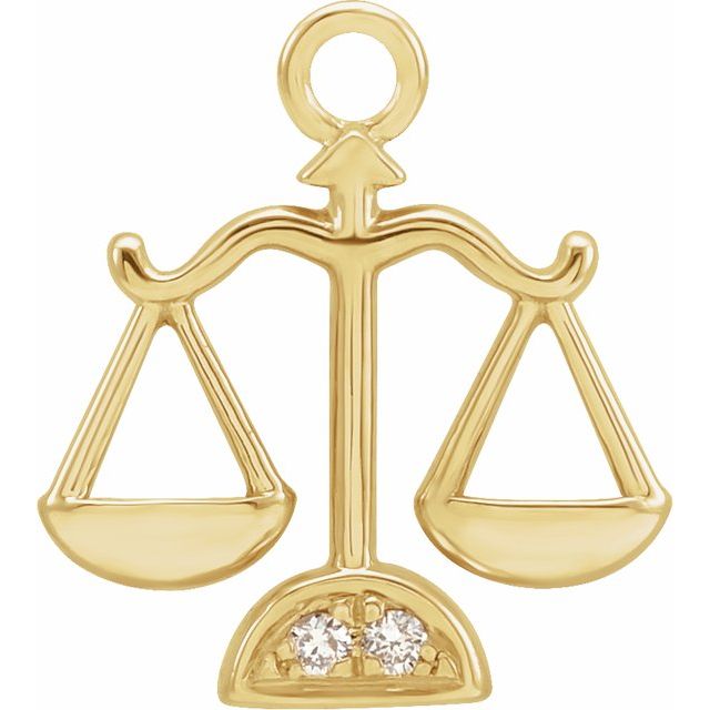 Petite Pavé® .01 CTW Natural Diamond Libra Dangle