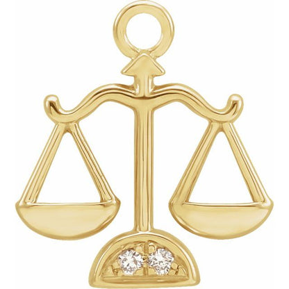 Petite Pavé® .01 CTW Natural Diamond Libra Dangle
