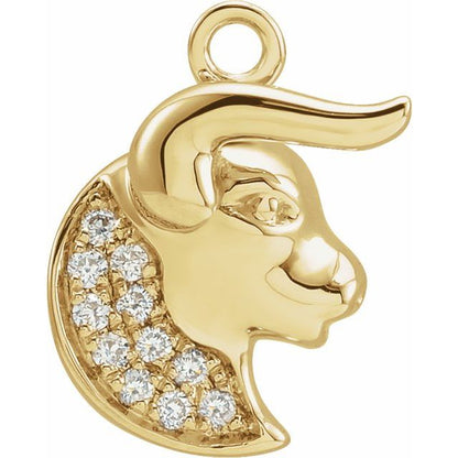 Petite Pavé® .04 CTW Natural Diamond Taurus Dangle